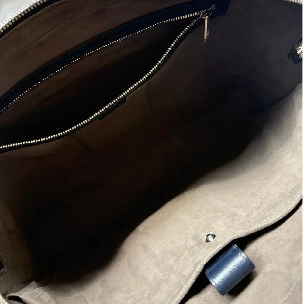 Gucci GG Emblem large briefcase navy blue